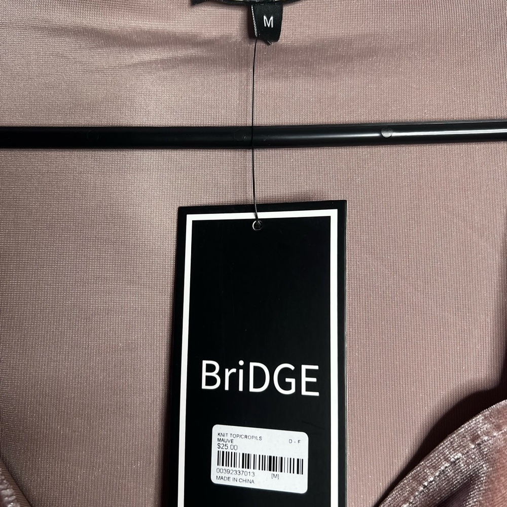 Urban Bridge velour Long Sleeve Velvet Crop Top - Picture 2 of 3